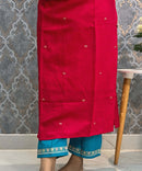 Cherry Red and Rama Green Color Premium 3 Piece Salwar Set / ESS352