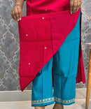 Cherry Red and Rama Green Color Premium 3 Piece Salwar Set / ESS352