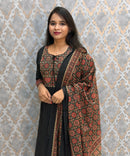 Black Color Cotton 3 Piece Salwar Set / ESS411