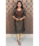 Dark Brown Silk Cotton Straight Cut with Pocket Kurti / LSS111