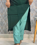Dark Green Color Premium 3 Piece Salwar Set with Pocket and Printed Organza Dupatta / ESS353