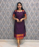 Dark Purple Premium Kanchi Cotton 2 Piece Kurti and Dupatta / HL002