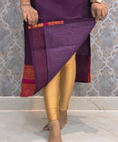 Dark Purple Premium Kanchi Cotton 2 Piece Kurti and Dupatta / HL002