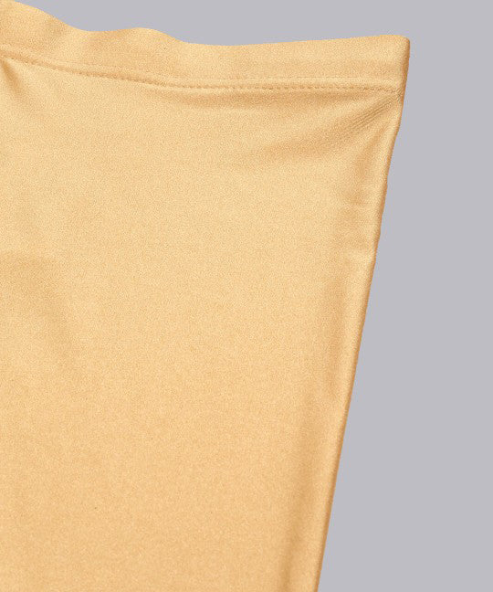 Branded Shimmer Dark Gold Slim Fit Ankle Length Leggings / LSS115
