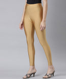 Branded Shimmer Dark Gold Slim Fit Ankle Length Leggings / LSS115