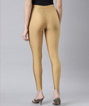 Branded Shimmer Dark Gold Slim Fit Ankle Length Leggings / LSS115