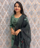 Green Color Designer Casual 3 Piece Salwar Set with Lining /  ESS389