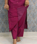 Dark Pink and Yellow Color Designer Ethnic 3 Piece Salwar Set with Lining (With Sleeves) /  ESS394