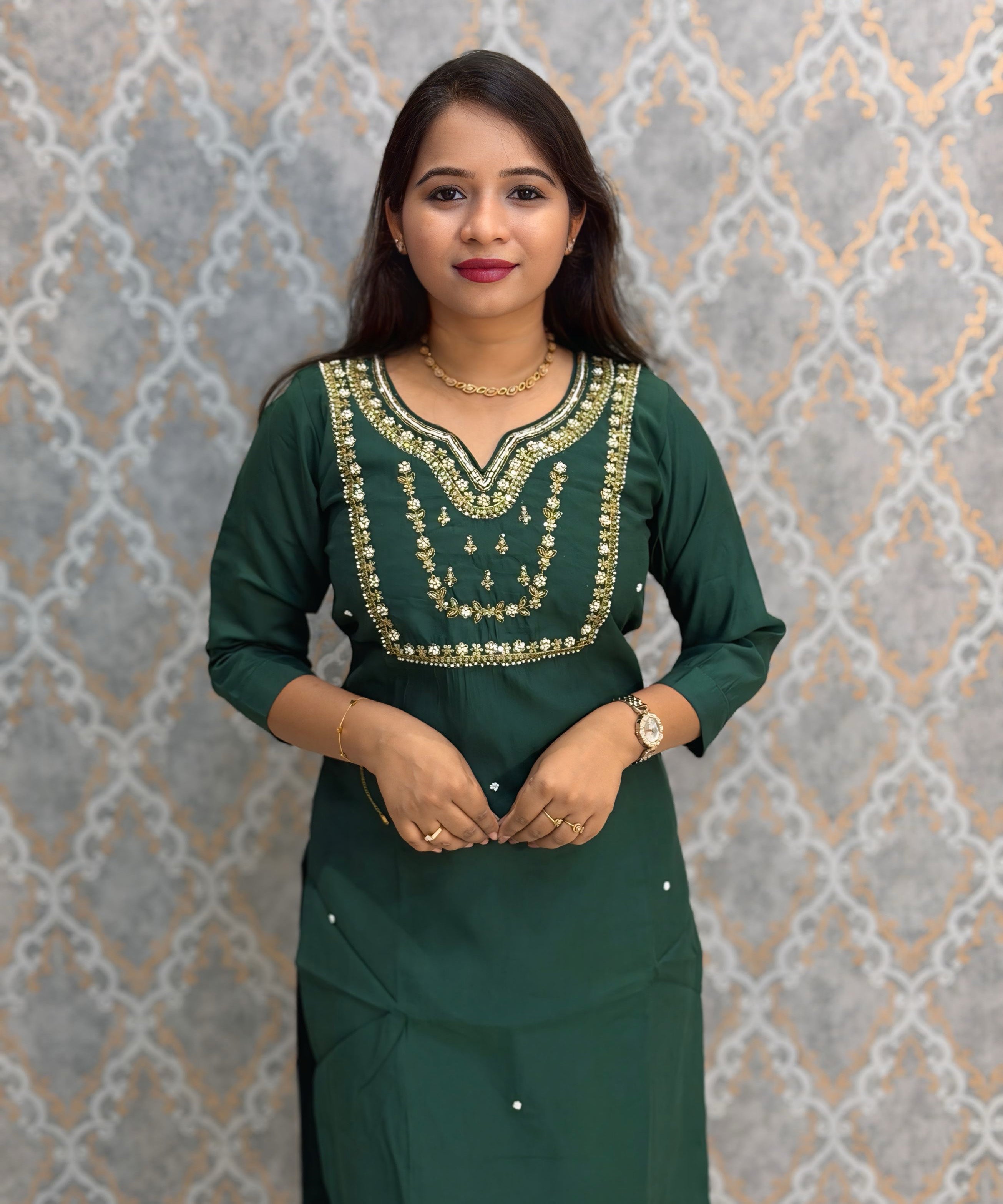 Green Color Designer Ethnic Salwar Set / ESS402