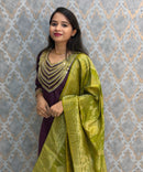 Purple and Green Color Designer Ethnic Salwar Set / ESS402