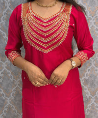 Pink and Orange Color Designer Ethnic Salwar Set / ESS402