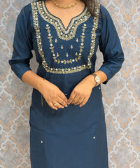 Teal Blue Color Designer Ethnic Salwar Set / ESS402