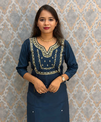 Teal Blue Color Designer Ethnic Salwar Set / ESS402