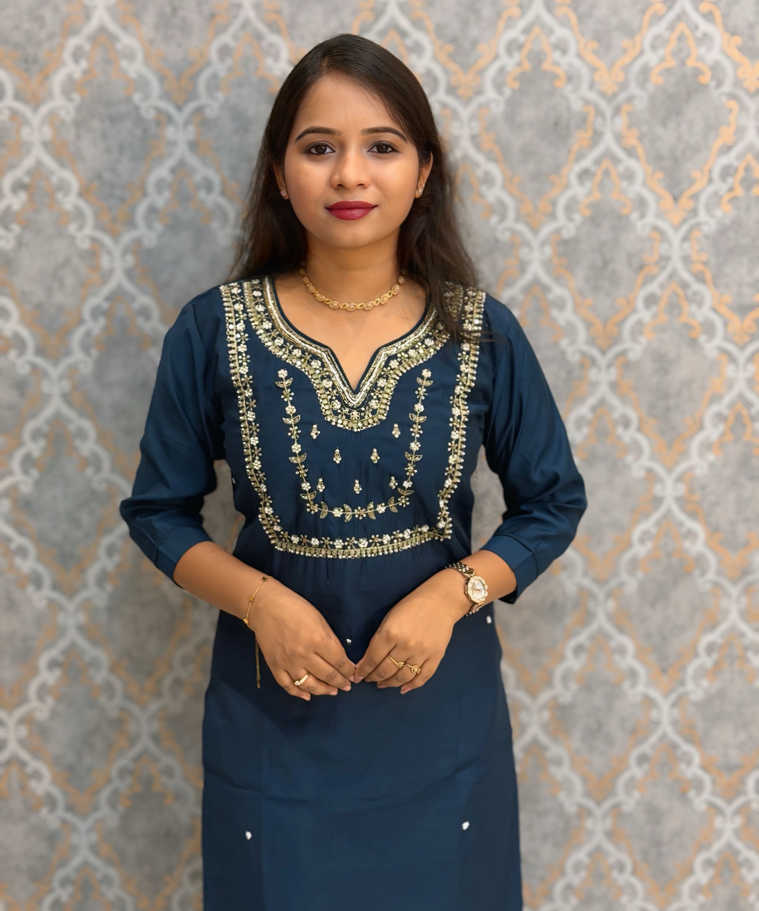 Teal Blue Color Designer Ethnic Salwar Set / ESS402
