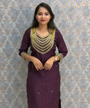 Purple and Green Color Designer Ethnic Salwar Set / ESS402