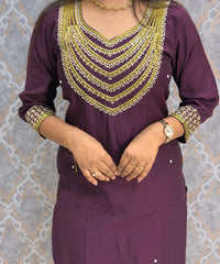 Purple and Green Color Designer Ethnic Salwar Set / ESS402