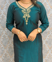 Green and Beige Color Designer Ethnic Salwar Set / ESS404