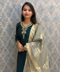 Green and Beige Color Designer Ethnic Salwar Set / ESS404