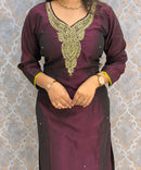 Dark Maroon and Green Color Designer Ethnic Salwar Set / ESS404
