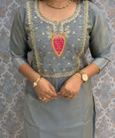 Gray and Pink Color Designer Ethnic Salwar Set / ESS424