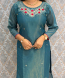 Rama Bule and Pink Color Designer Ethnic Salwar Set / ESS424
