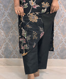 Black and Blue Color V Neck Designer Ethnic Salwar Set with Lining  / ESS381