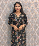 Black and Blue Color V Neck Designer Ethnic Salwar Set with Lining  / ESS381