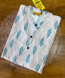 Pink and Lite Blue Color Rayon Straight Cut Chinese Collar Kurti with Pocket / ESS276