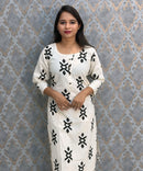 Black and Half White Color Flex Cotton Coord Set with Pocket / ESS392