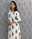 Black and Half White Color Flex Cotton Coord Set with Pocket / ESS392