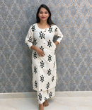 Black and Half White Color Flex Cotton Coord Set with Pocket / ESS392