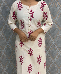 Purple and Half White Color Flex Cotton Coord Set with Pocket / ESS392