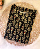 Black and Beige Color Floral Flex Cotton Kurti with Pocket / LSS180