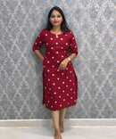 Maroon Color Flex Cotton Kurti with Pocket / LSS214