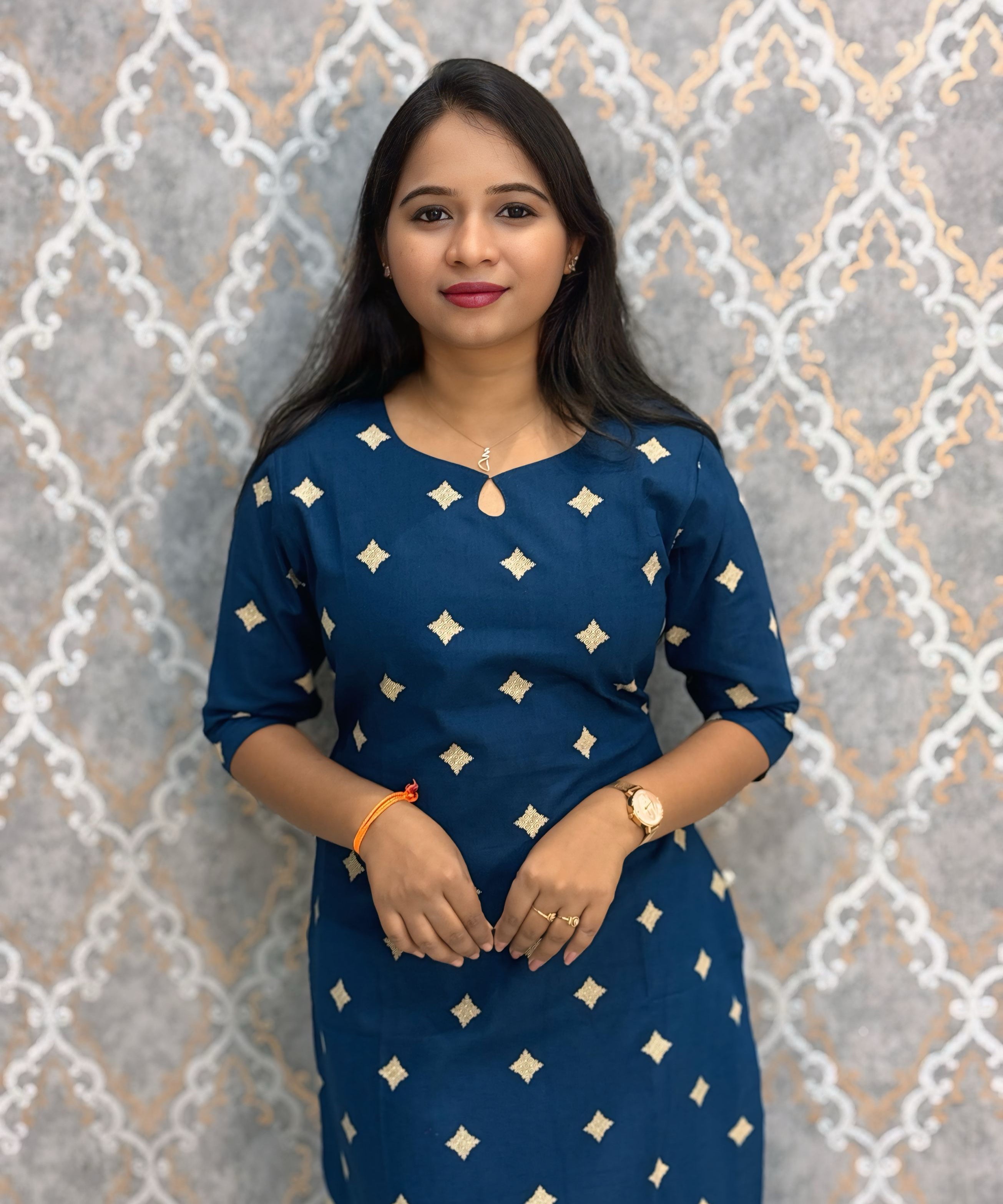 Teal Blue Color Flex Cotton Kurti with Pocket / LSS214