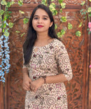 Boat Neck Design Warli Printed Flex Cotton Kurti with Pocket / LSS192