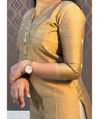 Golden Zari Silk Cotton Kurti / RCC159