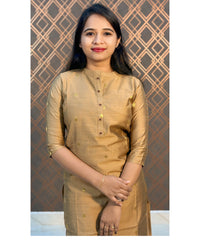 Golden Zari Silk Cotton Kurti / RCC159