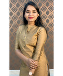 Golden Zari Silk Cotton Kurti / RCC159