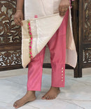 Golden and Lite Pink Color Premium Zardozi work 3 Piece Salwar Set / ESS239