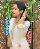 Golden and Lite Pink Color Premium Zardozi work 3 Piece Salwar Set / ESS239