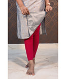 Gray Silk Cotton Straight Cut with Pocket Kurti / LSS138