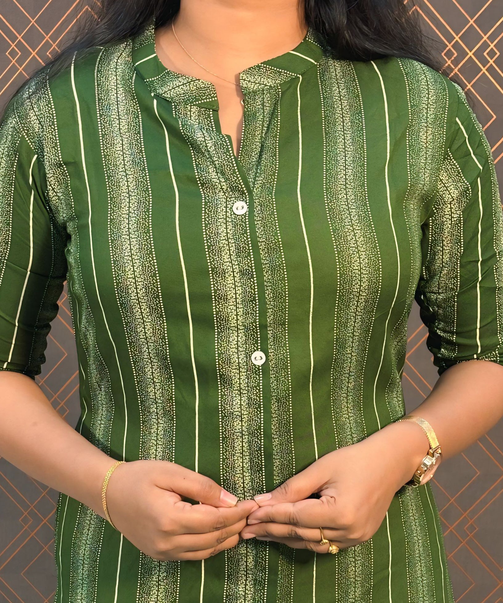 Green Liva Rayon Aline with Pocket Kurti / LSS135