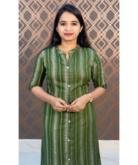 Green Liva Rayon Aline with Pocket Kurti / LSS135