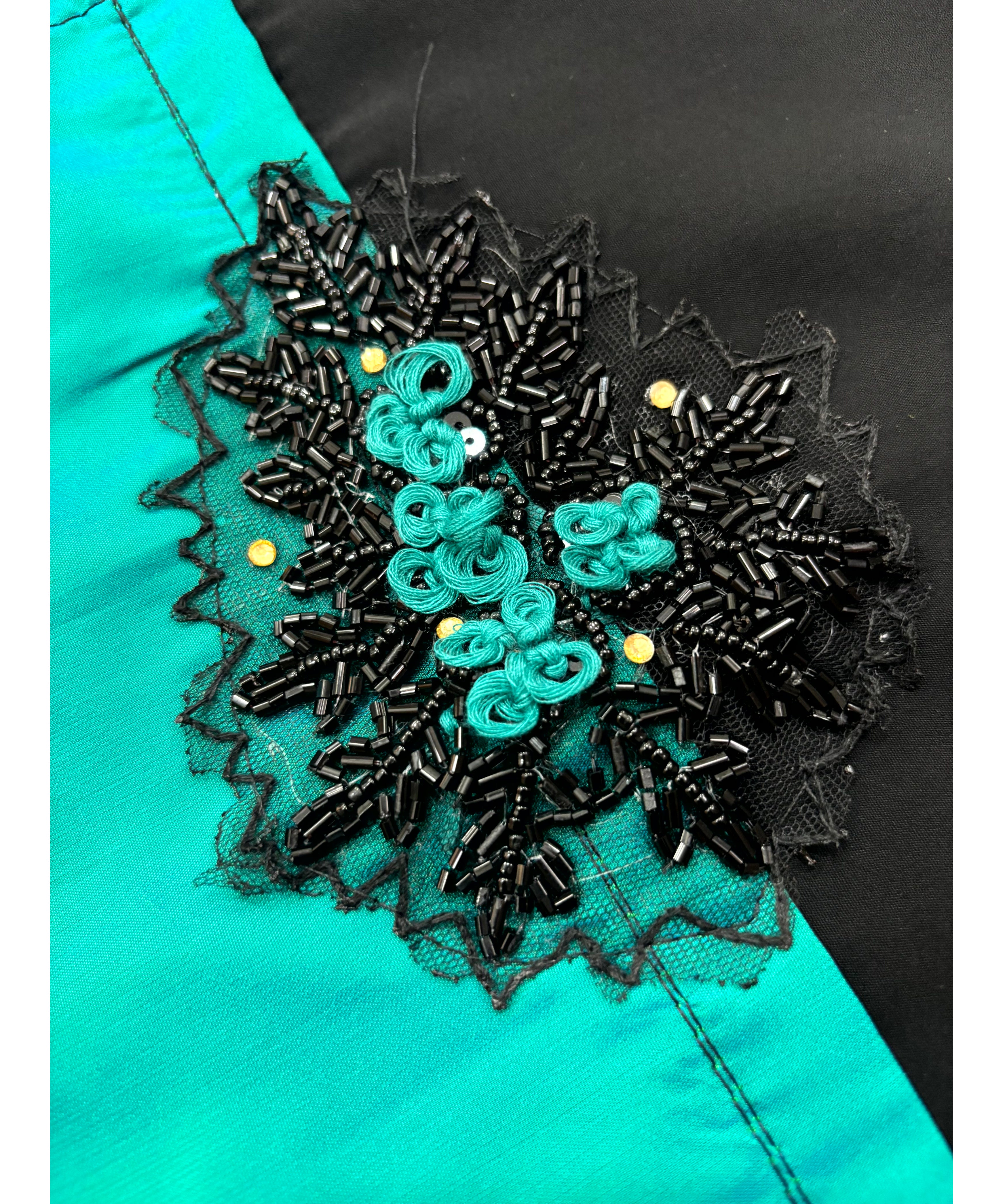 Green and Black Short Sleeve Party Wear Kurti / ESS241