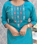 Green with Blue and Pink Color Premium Tissue Shimmer 3 Piece Salwar Set / ESS337
