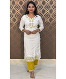 Half White Mehandi Yellow Salwar Set / ESS128