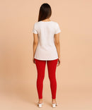 Red Color Premium 4 way Lycra Women Leggings (Ankle Length) / LG001
