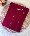 Pink Color Sweetheart Neck Premium Dupion Raw Silk Kurti with Small Zari Butta & Lining / LSS189