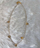 Delicate Floral Beads Invisible Chain Necklace with White Stone– Imitation Jewellery  -JIN005